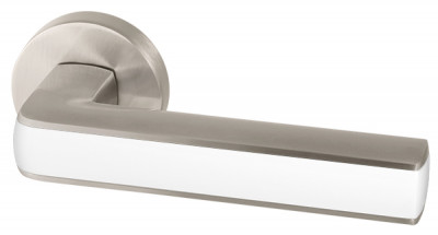 Ручка Armadillo (Армадилло) раздельная R.URB52.CUBE (CUBE URB3) SN/White-19 матовый никель/белый