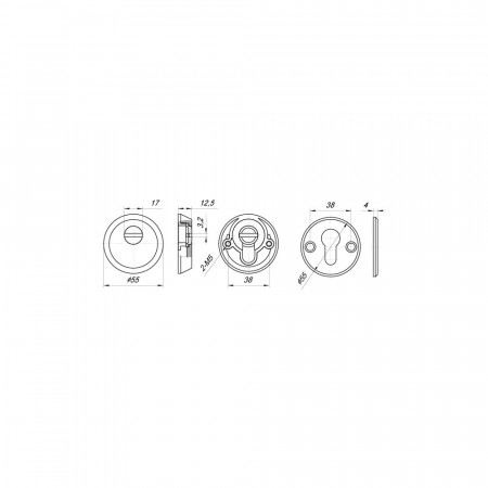 Накладка Punto (Пунто) DEF.SH-al/R-EXT.5513 (A5513) тех упаковка, винт M5x90 CP хром