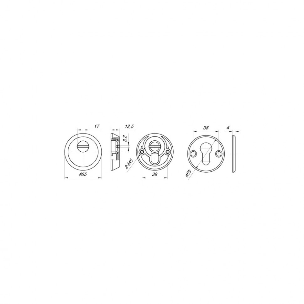 Накладка Punto (Пунто) DEF.SH-al/R-EXT.5513 (A5513) тех упаковка, винт M5x90 CP хром