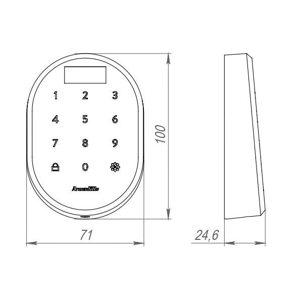 Кодовая Armadillo (Армадилло) панель CD.RT01.03 BL черный