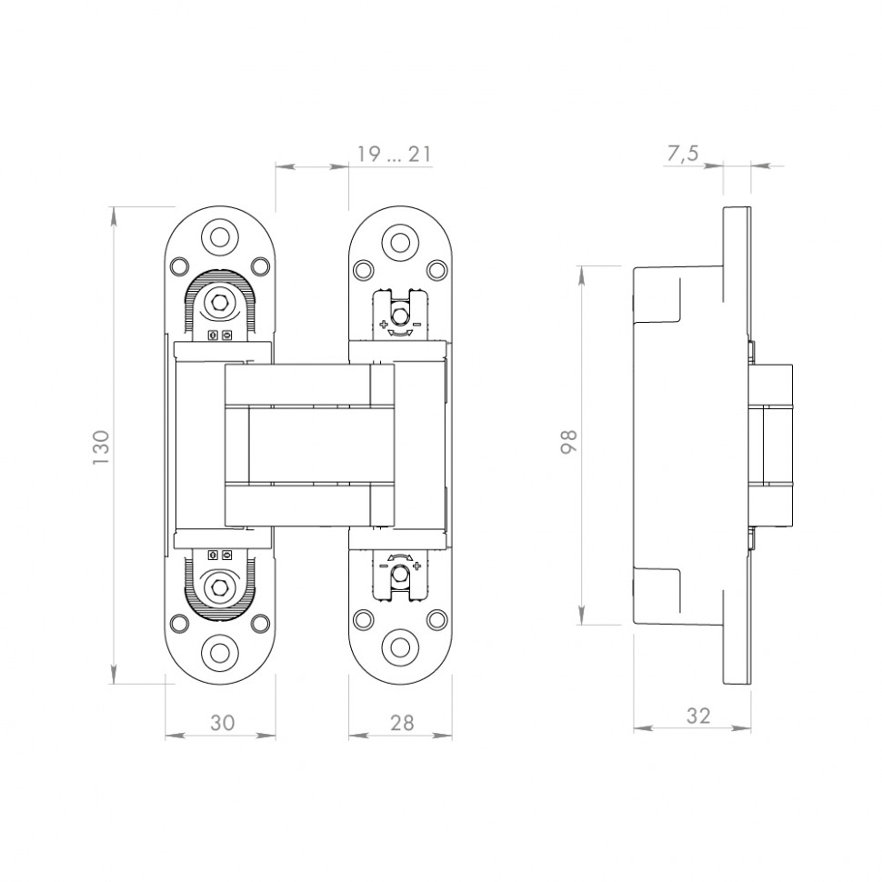 Петля Armadillo (Армадилло) скрытой установки U3D5000.VPG BL черный TECH