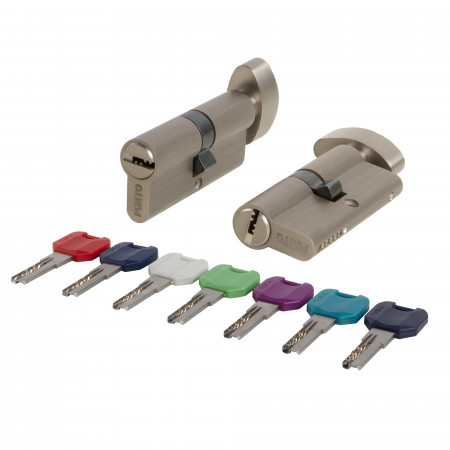 Цилиндровый Punto (Пунто) механизм MaxPro7002Knob80mm(40+10+30) SN никель 7key с вертушкой