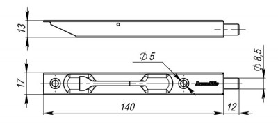Упор Armadillo (Армадилло) дверной торцевой RIGEL17-140 (FB 5-1/2) AB-7 бронза