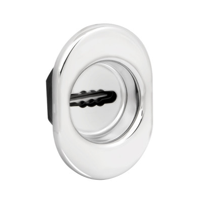 Накладка Fuaro (Фуаро) на сувальдный замок ESC.S-auto/U/OV.477 (ESC 477 U (70х50) ) с подпруж. шторками СР хром