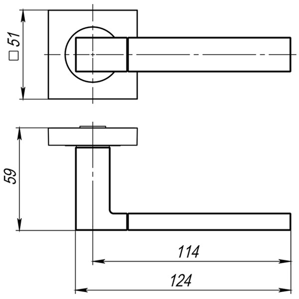 Ручка Ajax (Аякс) раздельная K.JK51.FUSION (FUSION JK) BL-24 черный
