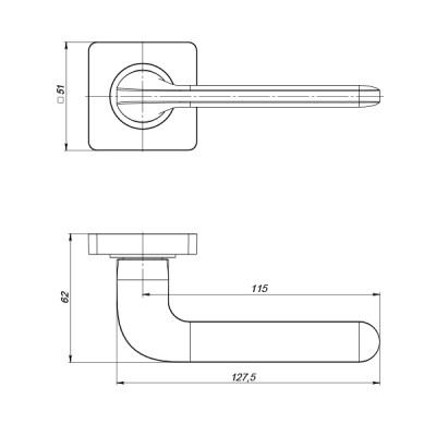 Ручка Punto (Пунто) раздельная K.ZQ51.DROID (DROID ZQ) SN/CP-3 матовый никель/хром