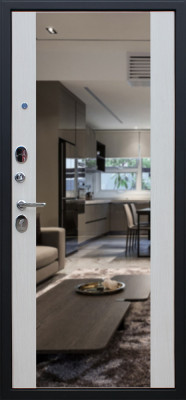 Стальная дверь "Вектор" с зеркалом