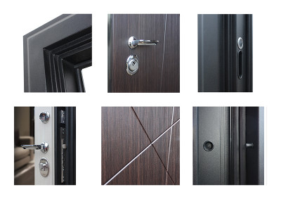 Стальная дверь "Вектор" с зеркалом