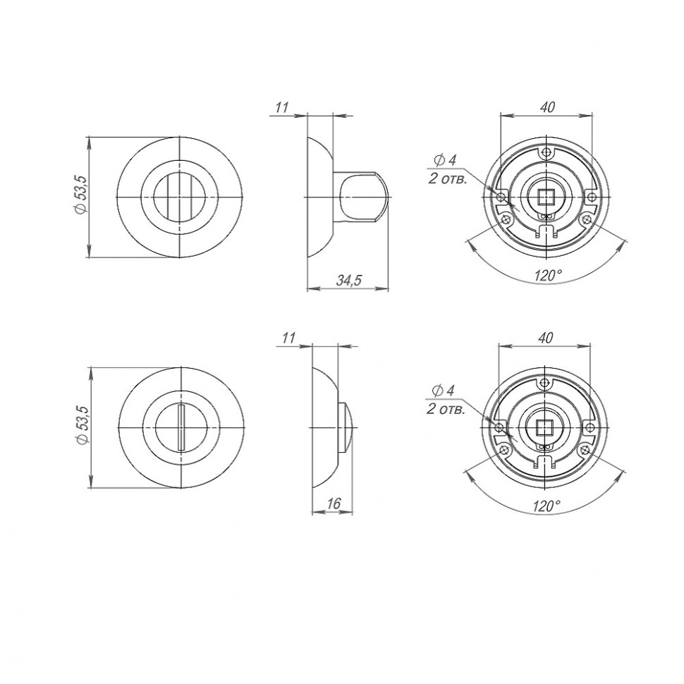 Ручка Punto (Пунто) поворотная BK6.R.TL54 (BK6 TL) SN/CP-3 матовый никель/хром