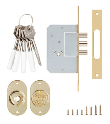 Замок Kale kilit (Кале килит) врезной крестообразный 189/3MF (45 mm) (латунь), 5 кл.