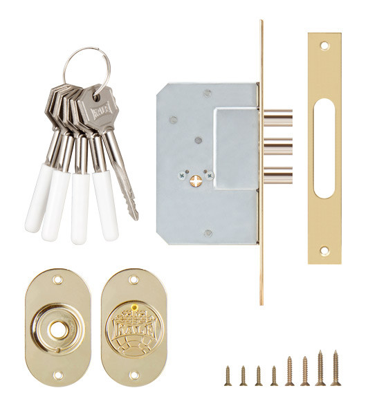 Замок Kale kilit (Кале килит) врезной крестообразный 189/3MF (45 mm) (латунь), 5 кл.