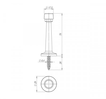 Упор Fuaro (Фуаро) дверной настенный STOPPER/15 (DS-15) CP-8 хром
