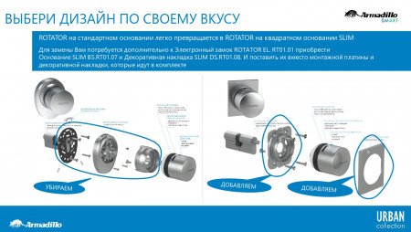 Декоративная Armadillo (Армадилло) накладка SLIM DS.RT01.08 SC матовый хром