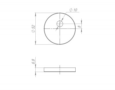 Накладка Fuaro (Фуаро) на шток цилиндра ESC.O.RLR/R.486 SSG-39 сатинированное золото (1шт.)