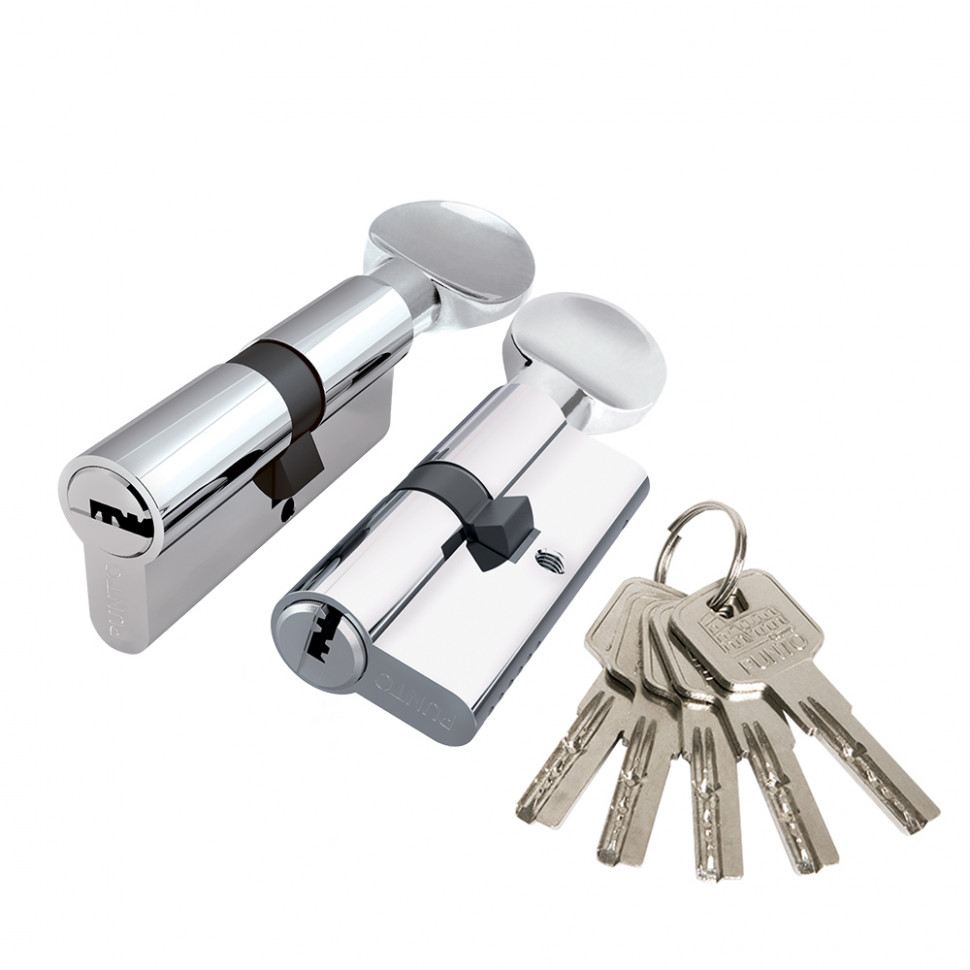 Цилиндровый Punto (Пунто) механизм Z3002Knob80(30+10+40) с вертушкой CP хром