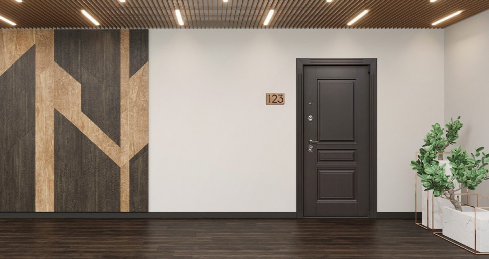 Стальная дверь "Гермес NEW" с зеркалом "Elit"