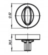 Ручка Armadillo (Армадилло) поворотная BK6.R.URB52 (WC-BOLT BK6/URB) OB-13 античная бронза