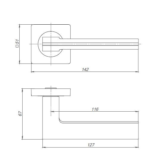 Ручка Punto (Пунто) раздельная K.ZQ51.ROTO (ROTO ZQ) GR-23 графит
