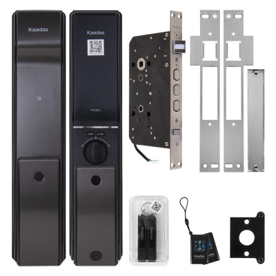 Замок врезной электронный Kaadas K9-5W с отпечатком пальца, со встроенным модулем WIFI, черный