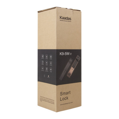 Замок врезной электронный Kaadas K9-5W с отпечатком пальца, со встроенным модулем WIFI, черный