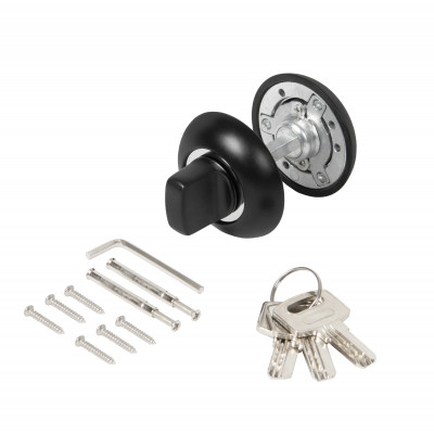 Ручка поворотная Ajax (Аякс) с фиксацией ключом BK6.FIX.JR BL-24 черный