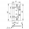 Петля Punto (Пунто) универсальная без врезки IN4200W GR (200-2B 100x2,5) графит