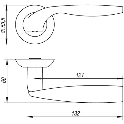 Ручка Punto (Пунто) раздельная R.TL54.BOSTON (BOSTON TL) SN/CP-3 матовый никель/хром
