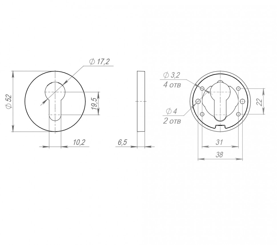 Накладка Fuaro (Фуаро) на цилиндр ESC.C.RLR/R.486 GR-23 графит (1 шт.)