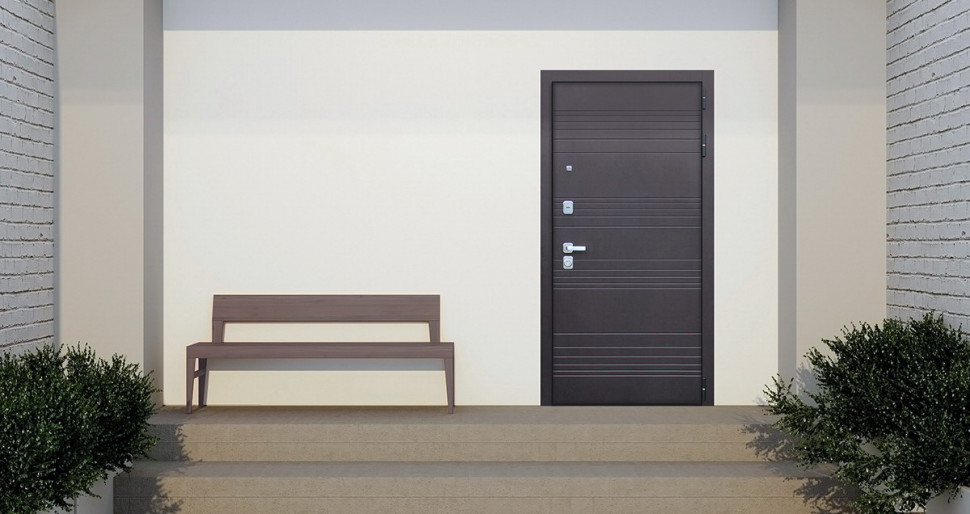 Стальная дверь "Дуэт" с зеркалом