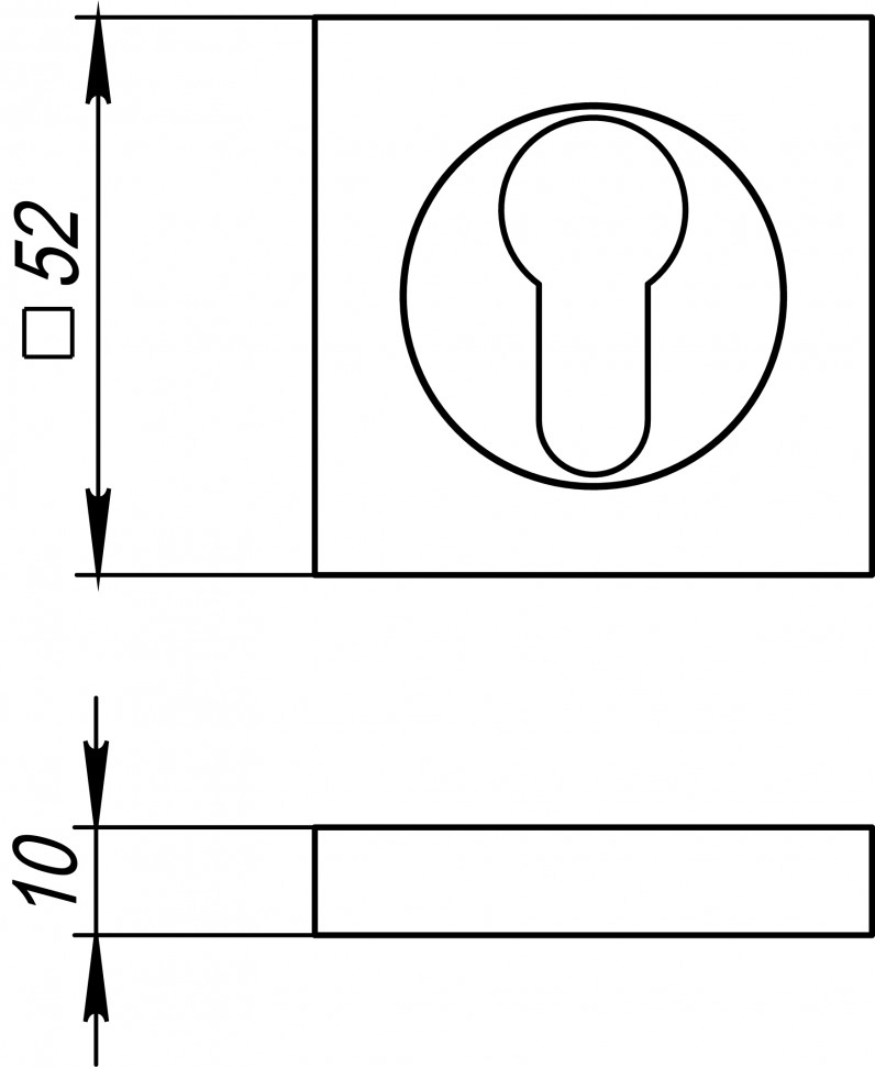 Накладка Fuaro (Фуаро) под цилиндр ET.K.KM52 (ET KM) SN/CP-3 матовый никель/хром
