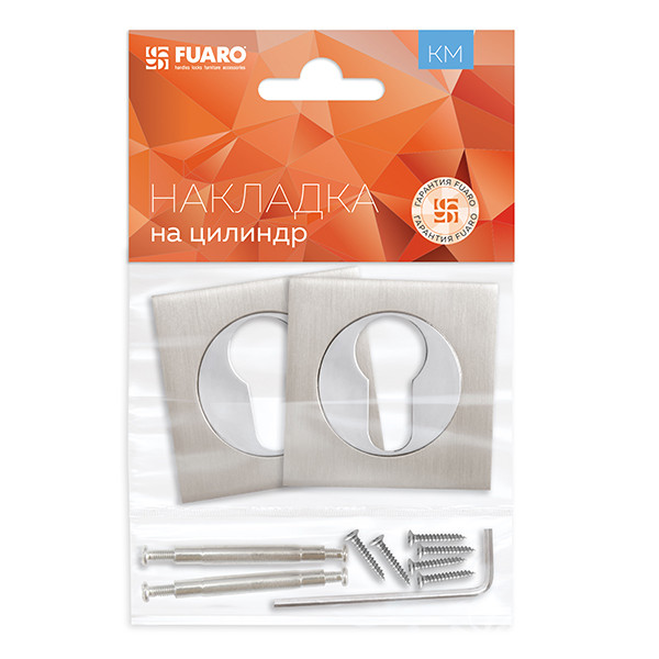 Накладка Fuaro (Фуаро) под цилиндр ET.K.KM52 (ET KM) SN/CP-3 матовый никель/хром