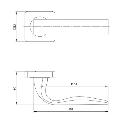 Ручка Punto (Пунто) раздельная K.ZQ51.INTEGRA (INTEGRA ZQ) SN/CP-3 матовый никель/хром
