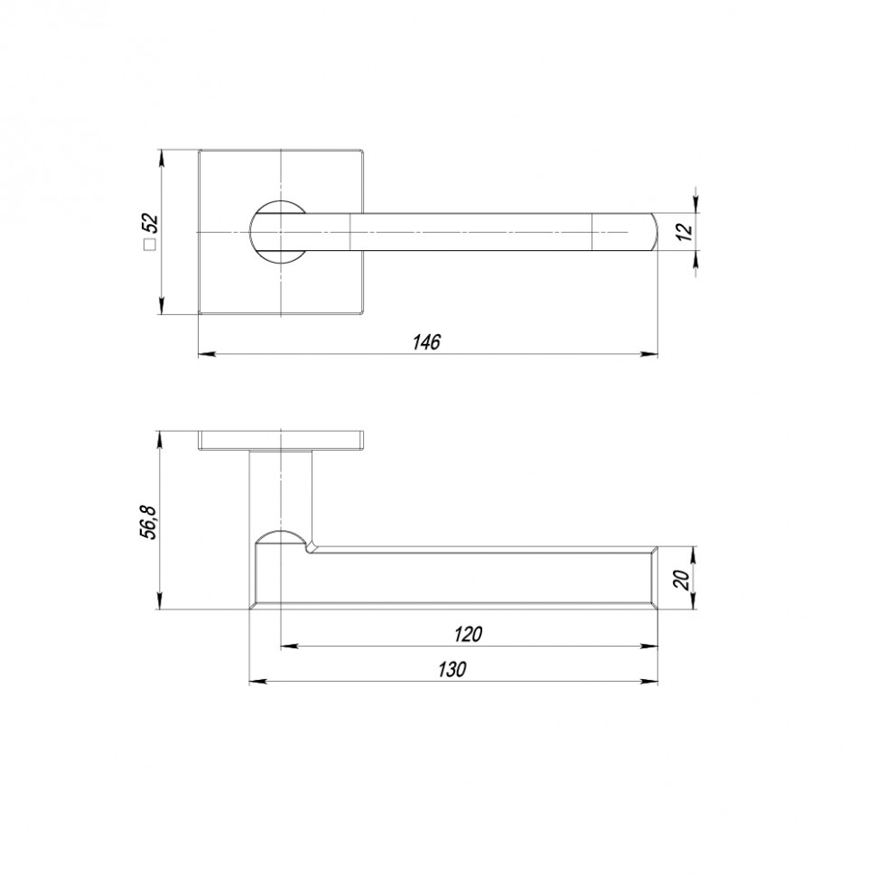 Ручка Punto (Пунто) раздельная K.ARC.Q52.PLUTON BL-24 черный