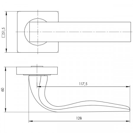 Ручка Ajax (Аякс) раздельная K.JK51.EVO (EVO JK) BL-24 черный