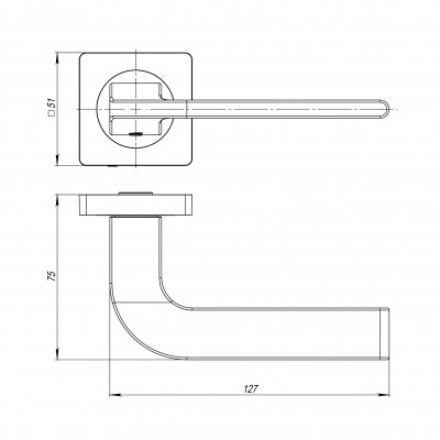 Ручка Ajax (Аякс) раздельная K.JK51.SPLINE (SPLINE JK) GR-23 графит