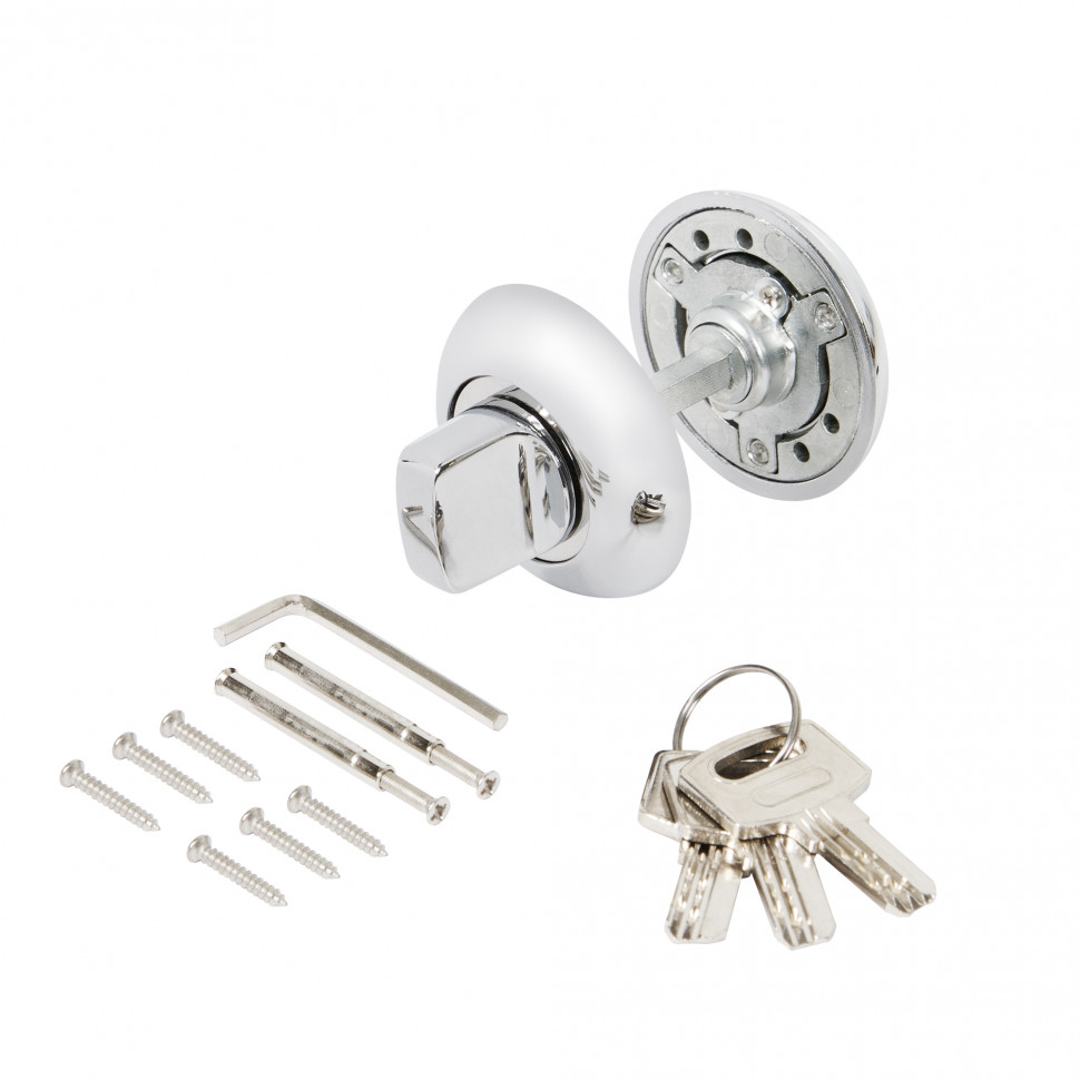 Ручка поворотная Ajax (Аякс) с фиксацией ключом BK6.FIX.JR CP-8 хром