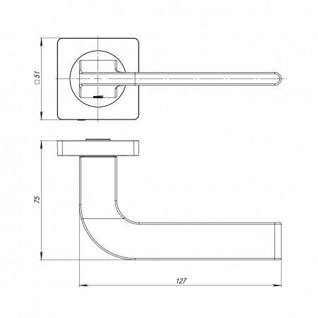 Ручка Ajax (Аякс) раздельная K.JK51.SPLINE (SPLINE JK) CP-8 хром