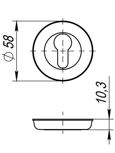 Накладка Fuaro (Фуаро) под цилиндр ET.R.SM58 (ET SM) MAB-6 темная бронза
