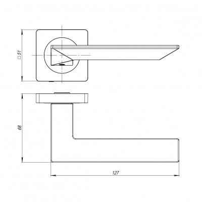 Ручка Ajax (Аякс) раздельная K.JK51.ULTRA (ULTRA JK) SN/CP-3 матовый никель/хром