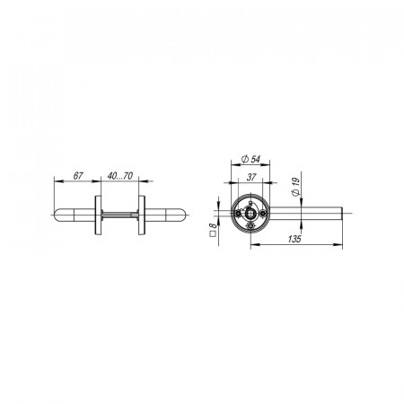 Ручка Fuaro (Фуаро) раздельная R.DSS201-0203/19 (DSS-0203/19) INOX 201