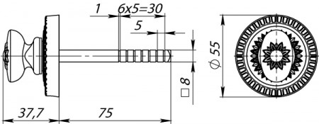 Ручка Armadillo (Армадилло) поворотная BKW8.R.CL55 (BKW8/CL) BB-17 коричневая бронза