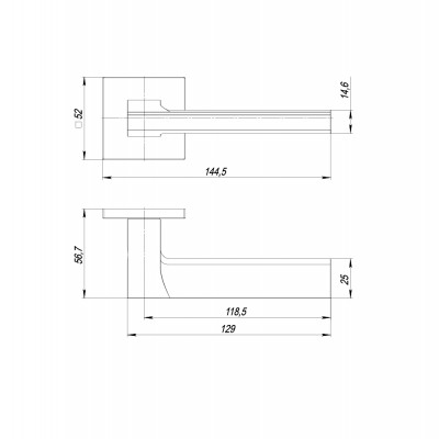 Ручка Punto (Пунто) раздельная K.ARC.Q52.BLADE SN-3 матовый никель