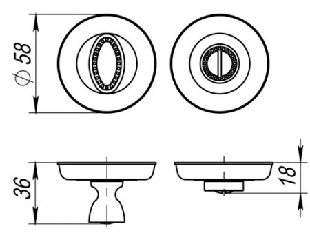 Ручка Fuaro (Фуаро) поворотная BK6.R.SM58 (BK6 SM) RB-10 французское золото
