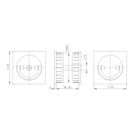 Ручка поворотная Armadillo (Армадилло) для раздвижных дверей SH.QUADRO55.BK8х2 MWSC-33 итальянский тисненый