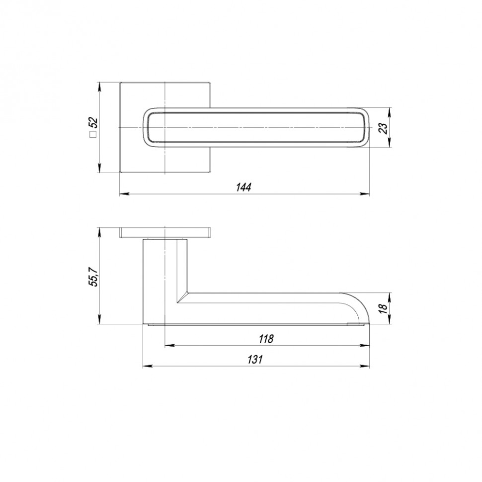 Ручка Punto (Пунто) раздельная K.ARC.Q52.MARS SN/WH-19 матовый никель/белый