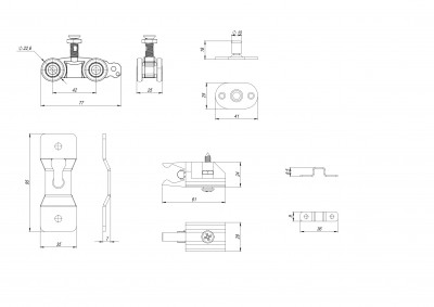 Комплект Armadillo (Армадилло) для раздвижных профильных дверей SLD.Comfort-PRO.SET1.PROF rollers/80