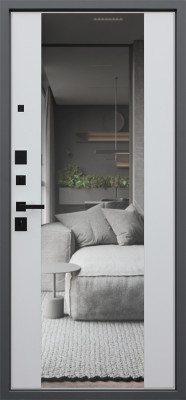 Стальная дверь "Лира" с зеркалом