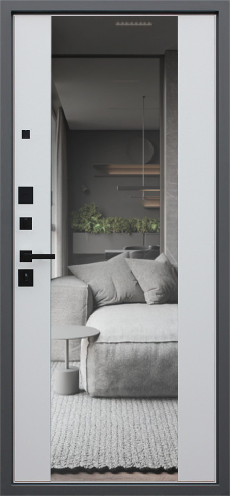 Стальная дверь "Лира" с зеркалом