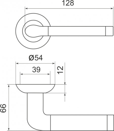 Ручка Armadillo (Армадилло) раздельная R.LD54.Stella (Stella LD28) SN/CP-3 матовый никель/хром