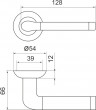 Ручка Armadillo (Армадилло) раздельная R.LD54.Stella (Stella LD28) SN/CP-3 матовый никель/хром